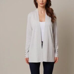 CYRUS Silver Grey Open Cardigan With button details sleeve small NWOT